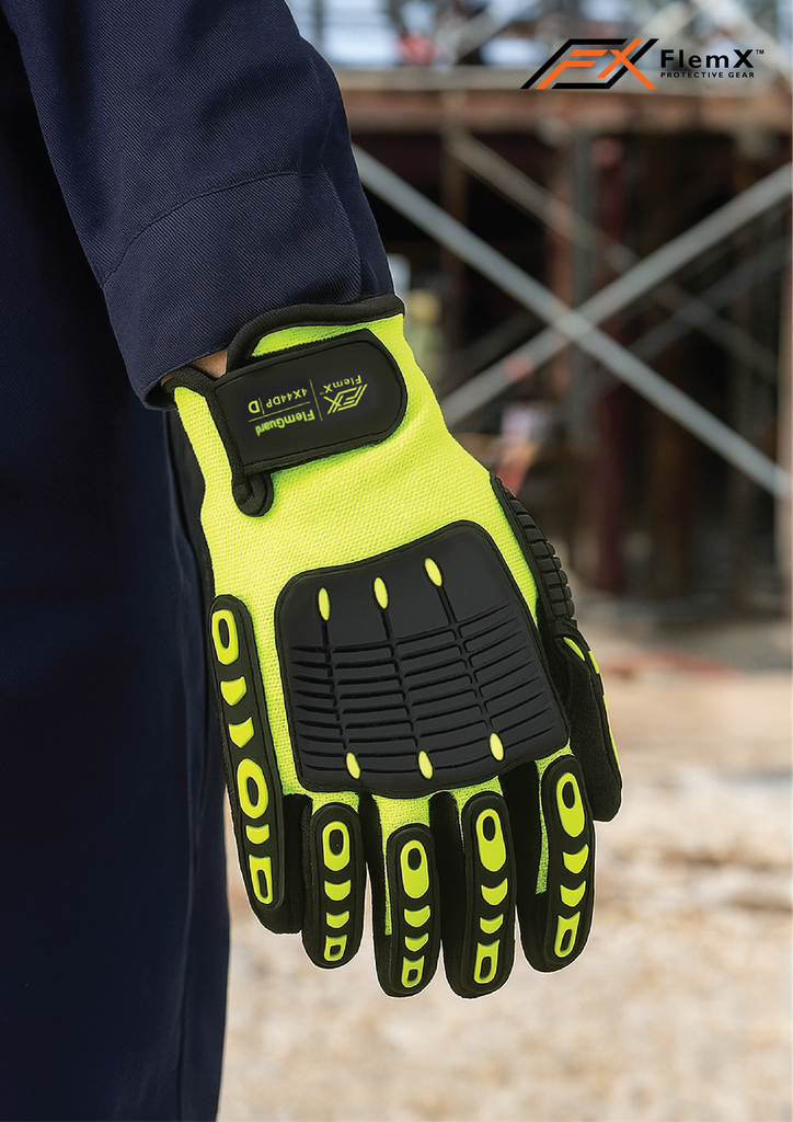 FlemX, FlemGuard, Impact Work Gloves, Sandy Nitrile Palm, EN 4544DP