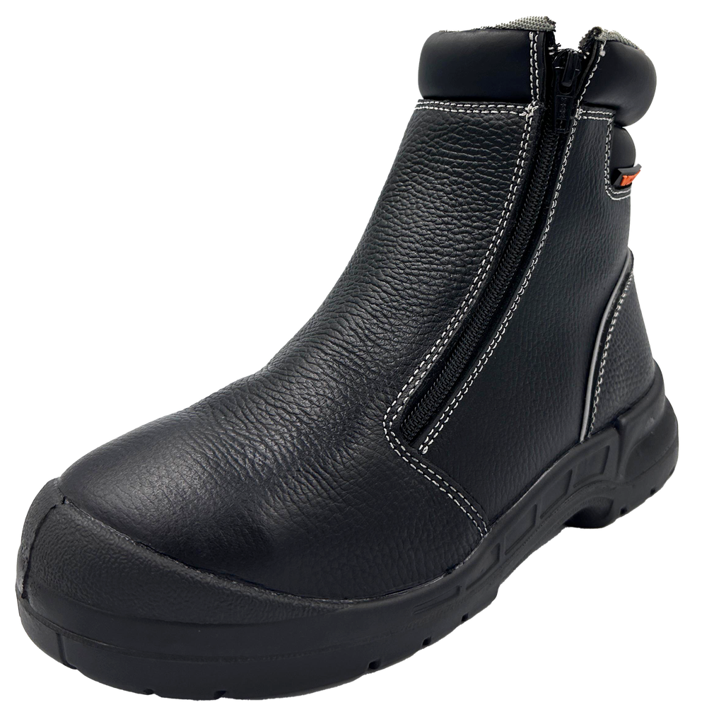 Victory, AirStep VS103, Mid-cut Safety Shoes, Side-Zip, S3S SR, Black, Size UK 03