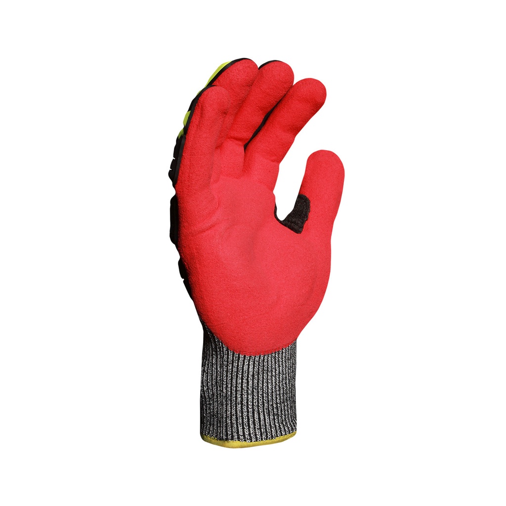 Ironclad, INDI-KC5 Knit Cut 5, Impact Work Gloves, PVC/PU Dot Leather Palm, EN 4X43CP