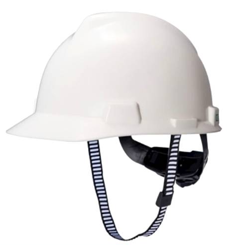MSA, V-Gard Helmet With Ratchet and Chin Strap