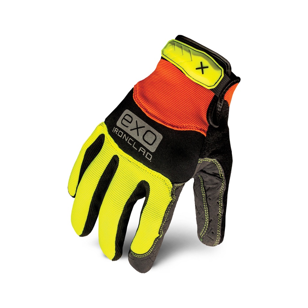 Ironclad, EXO2-HVP Hi-Viz Pro, Work Gloves, Hi-Vis Orange/Yellow, Embossed Palm, EN 3121