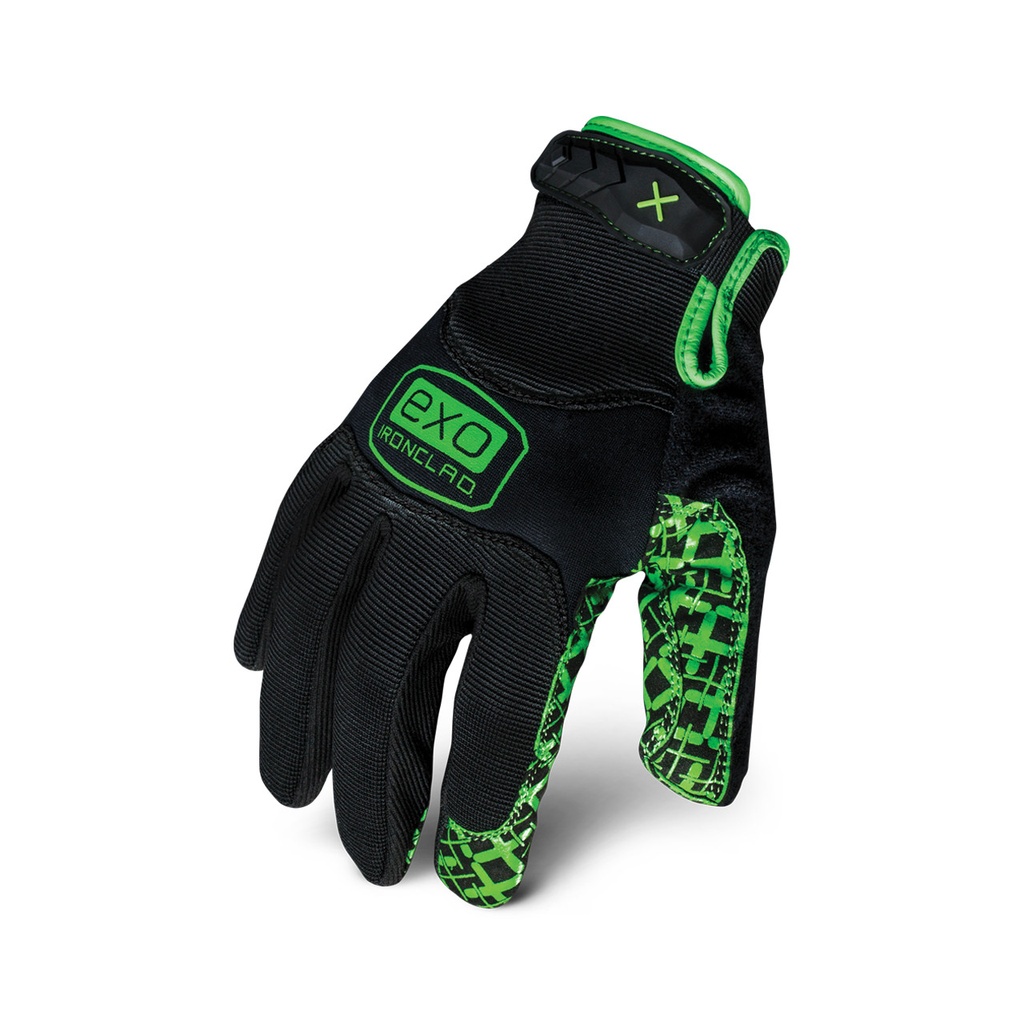 Ironclad, EXO2-MGG Motor Grip, Work Gloves, Black, Silicone Fused Palm, EN 2121
