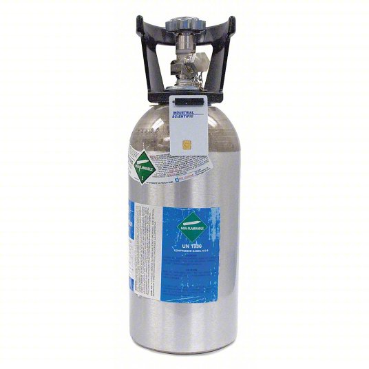 Industrial Scientific, 18106633, Cylinder, Calibration Gas, 25 ppm Hydrogen Sulphide, Aluminum, 650L