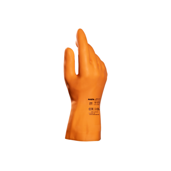 Mapa Professional, Alto 299, Chemical Gloves, Latex, Orange, 31cm