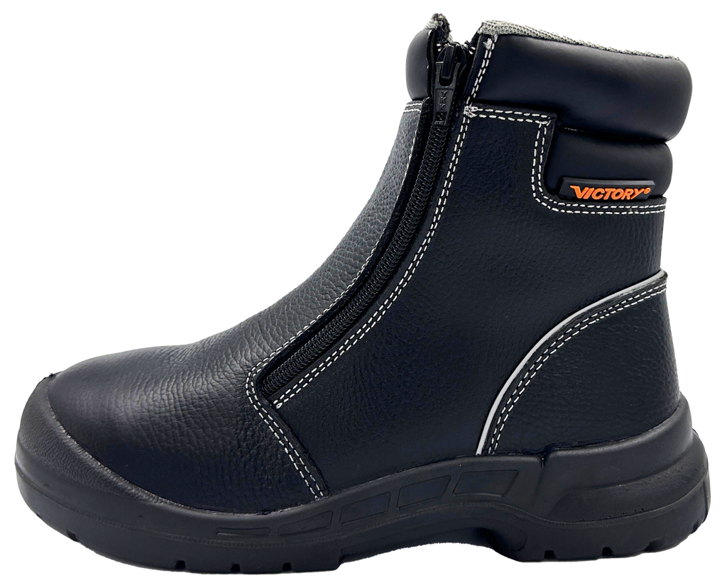 Victory, AirStep VS103, Mid-cut Safety Shoes, Side-Zip, S3S SR, Black, Size UK 03