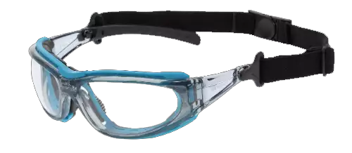 [WEBSITE] Bullard USA, SEG1-B, Safety Glasses, black foam carrier, elastic strap, AS/AF, Clear Lens