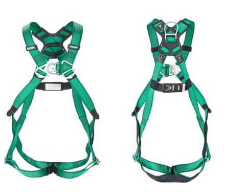 [WEBSITE] MSA, 10205337, V-FORM Full Body Harness, Front & Back D Ring, 5 Adjusters, Qwik-Fit Buckles