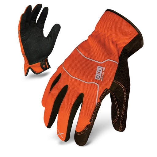 Ironclad, EXO2-HSO Hi-Viz Utility, Work Gloves, Hi-Vis Orange, Embossed Palm, EN 2121