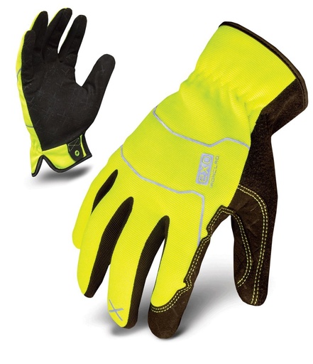 Ironclad, EXO2-HSY Hi-Viz Utility, Work Gloves, Hi-Vis Yellow, Embossed Palm, EN 2121