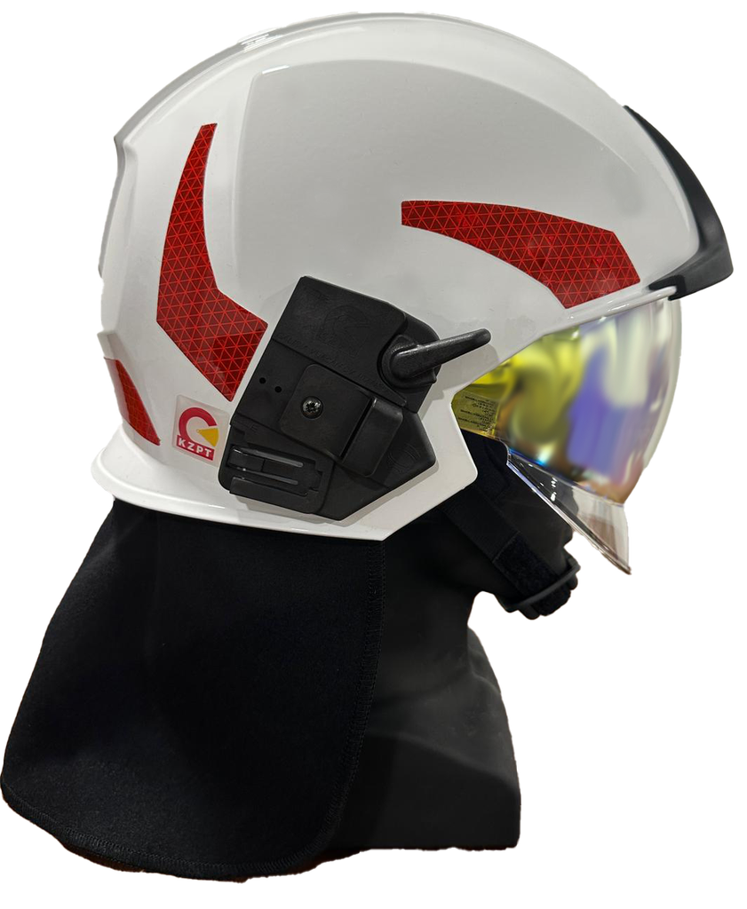 Brandbull, Vulcan Neo, Fire Helmet, White with Red Reflective ...