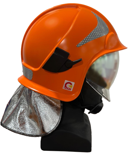 [WEB-BB-CV103] Brandbull, Calisia Vulcan CV103, Fire Helmet, Hi-Vis Orange with White Reflective
