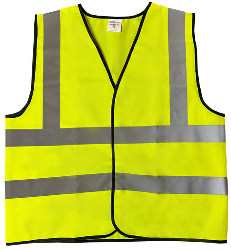 FlemX, Safety Vest B01, Velcro Front, 2inch Reflective Tape, Lime Green