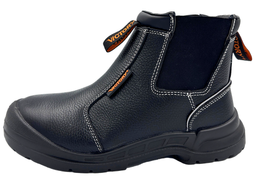 [40VIC-AIR-VS104-BK-03] Victory, AirStep VS104, Mid-cut Safety Shoes, Slip-On, S3S SR, Black, Size UK 03
